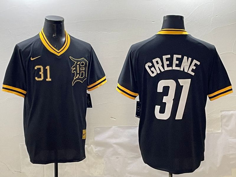Men Detroit Tigers 31 Greene Black Gold Game 2025 Nike MLB Jersey style 4
